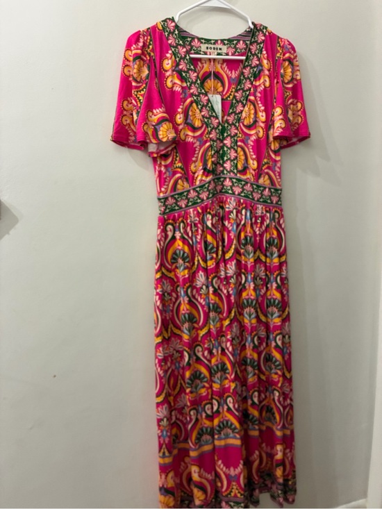 Boden Dresses & Skirts - Boden NWT - Ellie Flutter Sleeve maxi tea dress - bright pink pattern - size 4